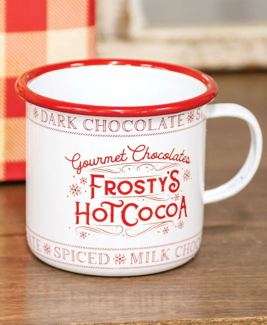 Frosty's Hot Cocoa Enamel Mug