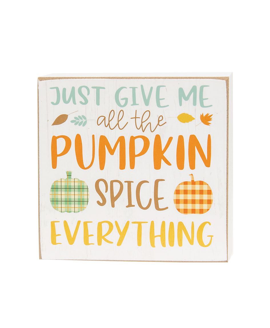 Pumpkin Spice Everything Square Block, 3 Asstd.