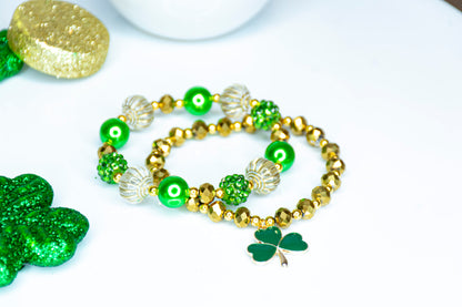 St. Patricks LUCKY CLOVER LEAF Necklace Jewelry Set