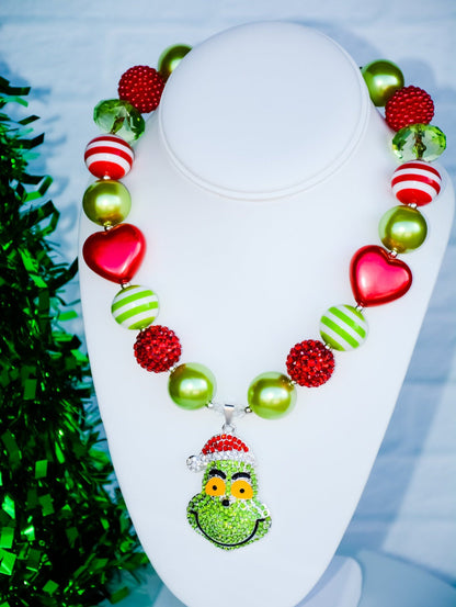 GREEN GRUMP Christmas Necklace