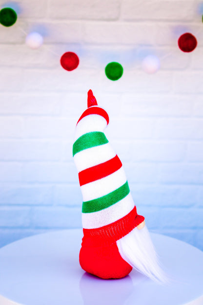 CHRISTMAS CANDY CANE Gnome - Elf Gnome, Holiday Gnome, Red, White, Green Gnome, Christmas Gift, Neighbor Gift, Holiday Gnomes, Tier Tray