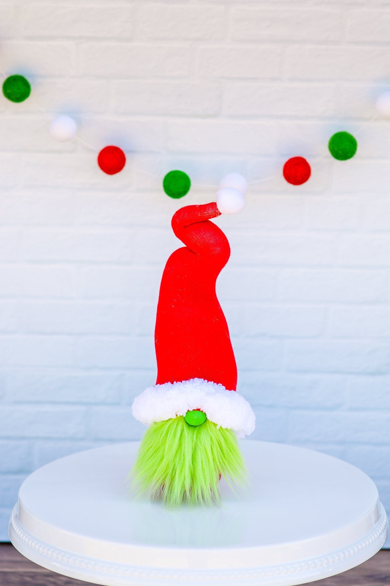 GREEN GRUMP GNOME, Holiday Gnome, Gnome, Red & Green Gnome, Christmas Gift, Neighbor Gift, Holiday Gnomes, Tier Tray