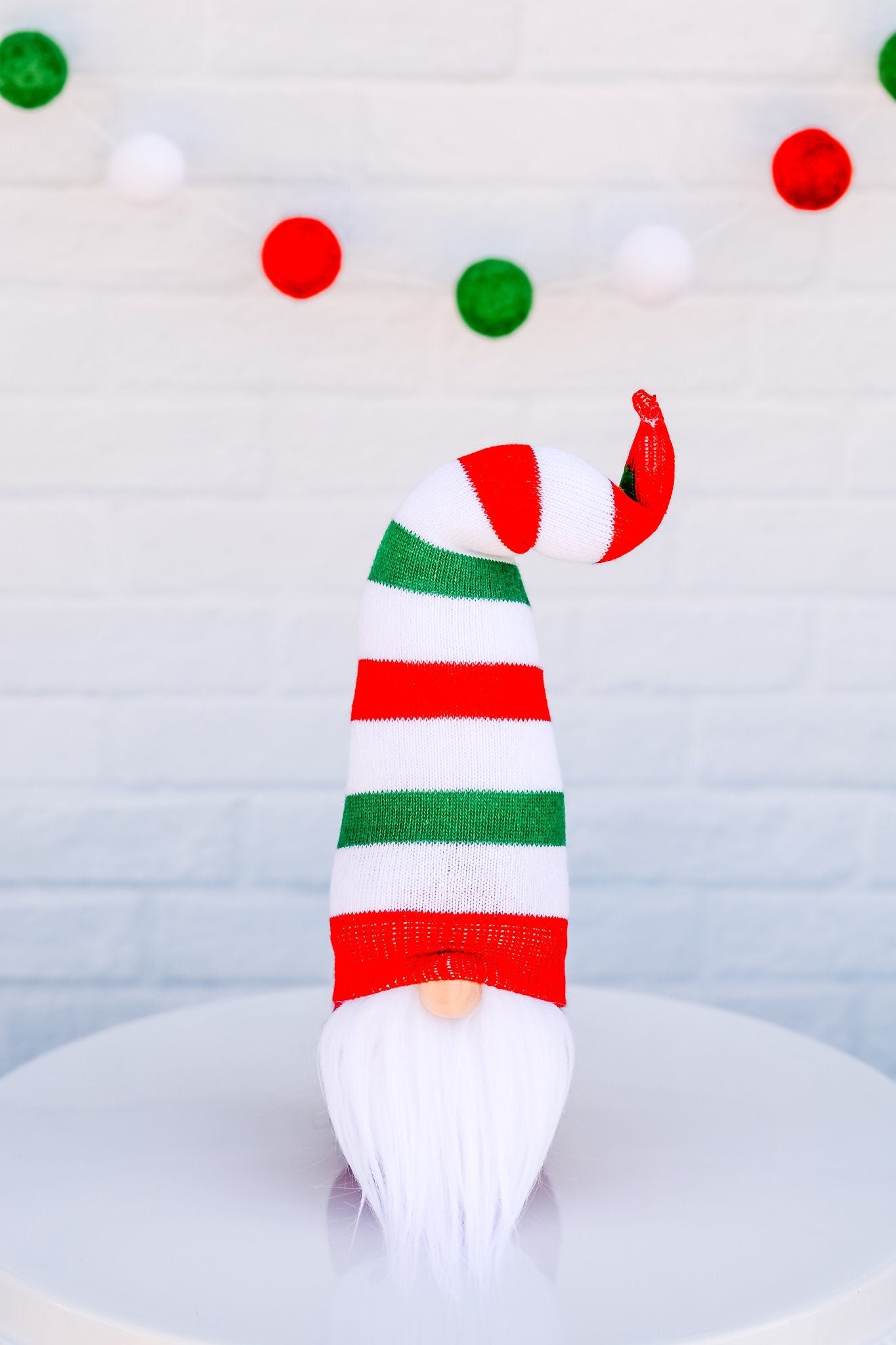 CHRISTMAS CANDY CANE Gnome - Elf Gnome, Holiday Gnome, Red, White, Green Gnome, Christmas Gift, Neighbor Gift, Holiday Gnomes, Tier Tray