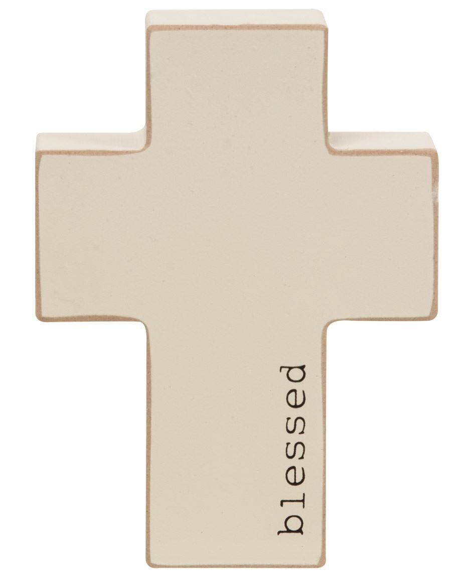 INSPIRATIONAL CHUNKY CROSS, 3 Asstd. Faith, Hope, Blessed, Easter, Home Decor, Tiered Tray, Tabletop Decor