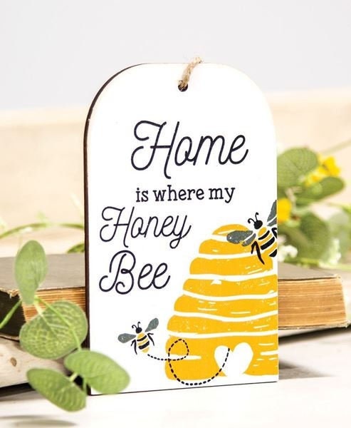 Home Is Where My Honey Bee Wooden Tag, Bee Decor, Gifts, Summer, Tiered Tray