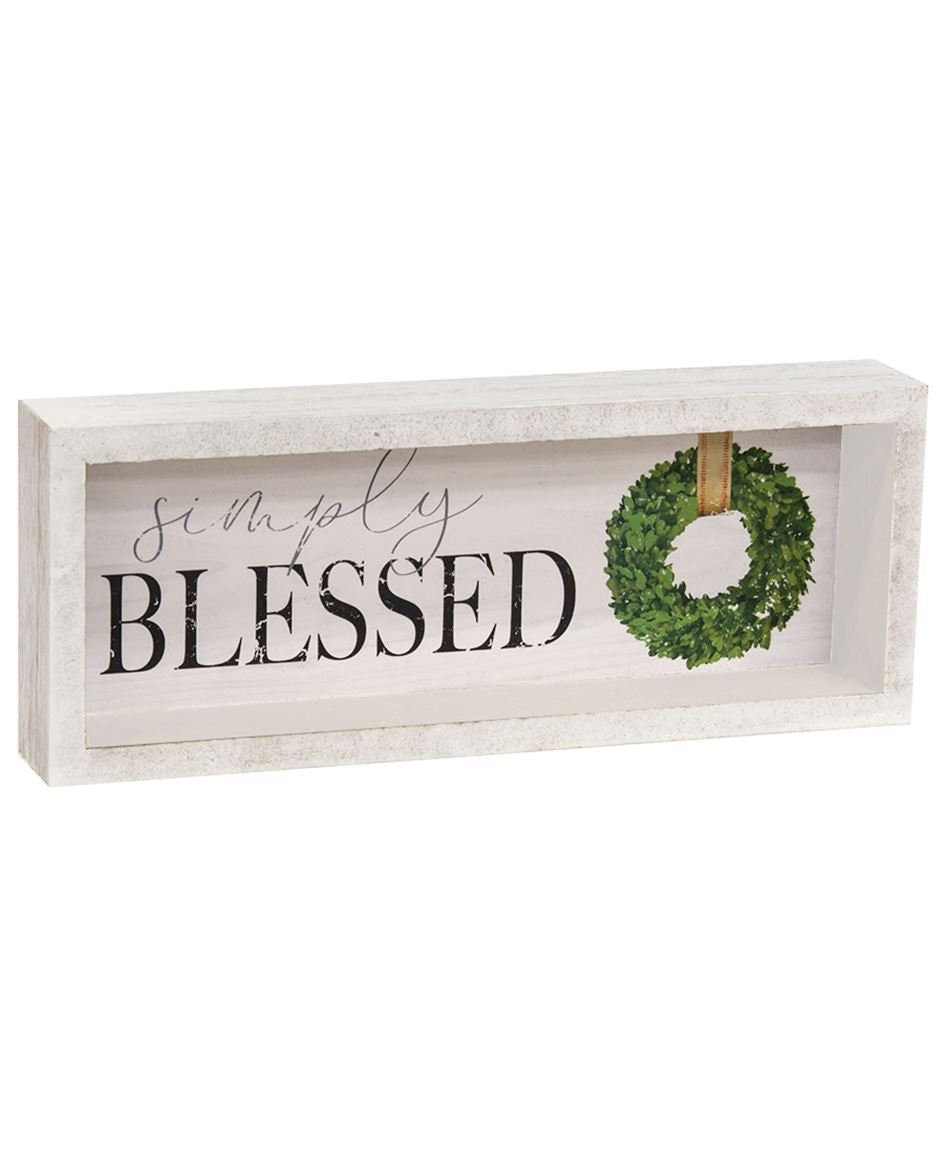 THANKFUL/BLESSED INSET Box Signs, Home Decor, Farm House Decor, Tier Tray, Tiered Tray Decor, Boxwood Wreath