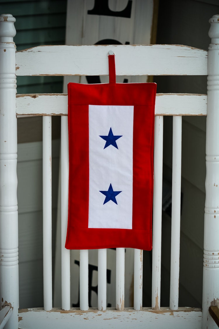 Quilted Service Flag with Embroidered Blue Star