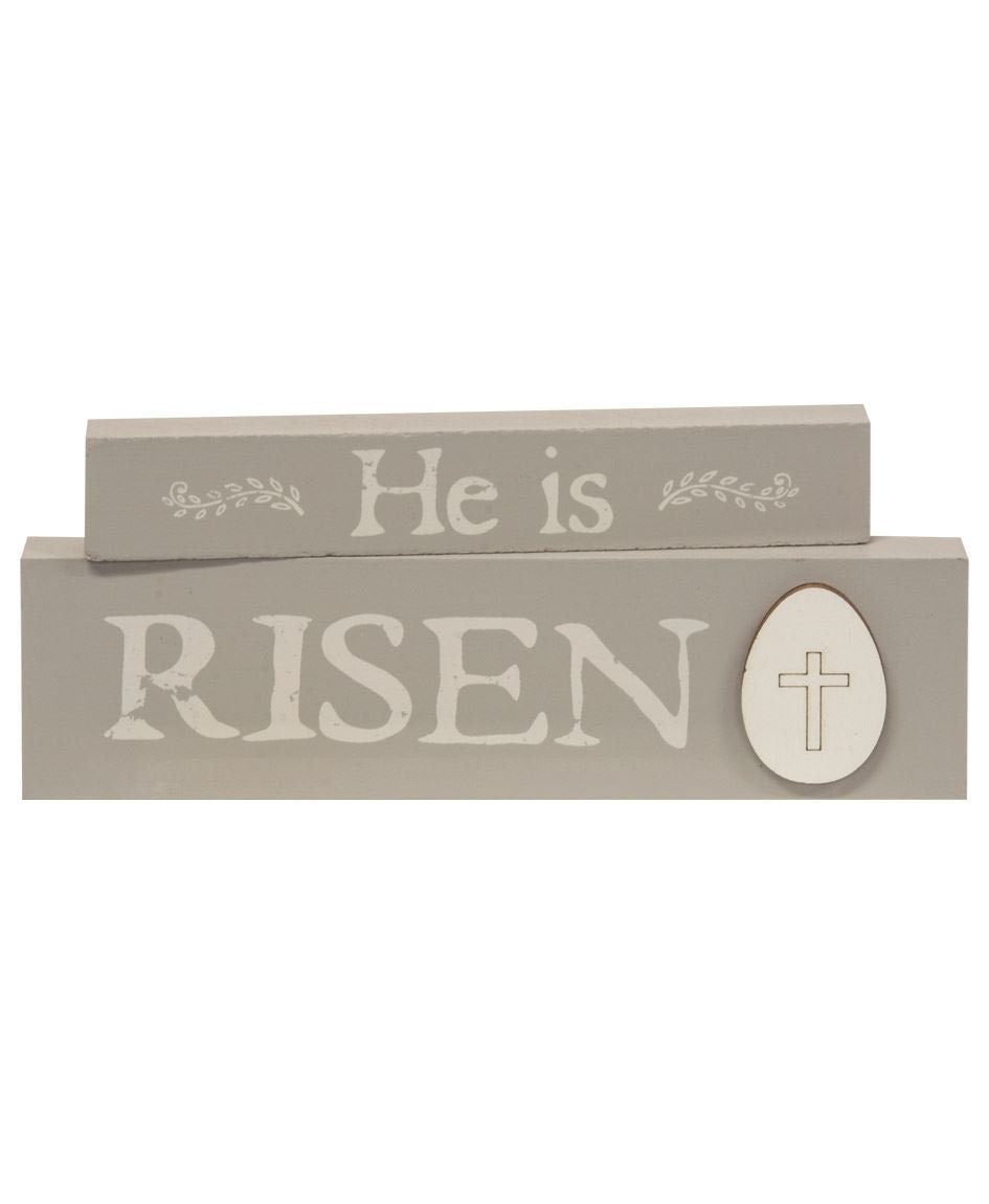 HE IS RISEN Stacking Blocks, 2 Asstd., Faith, Tiered Tray, Home Decor, Easter Decor, Farm House, Christian