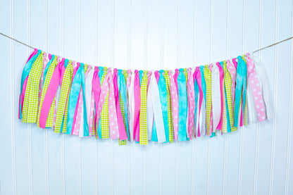 EASTER / SPRING FABRIC Garland, Spring banner, Easter banner, Spring / Easter mantel banner, Picture backdrop