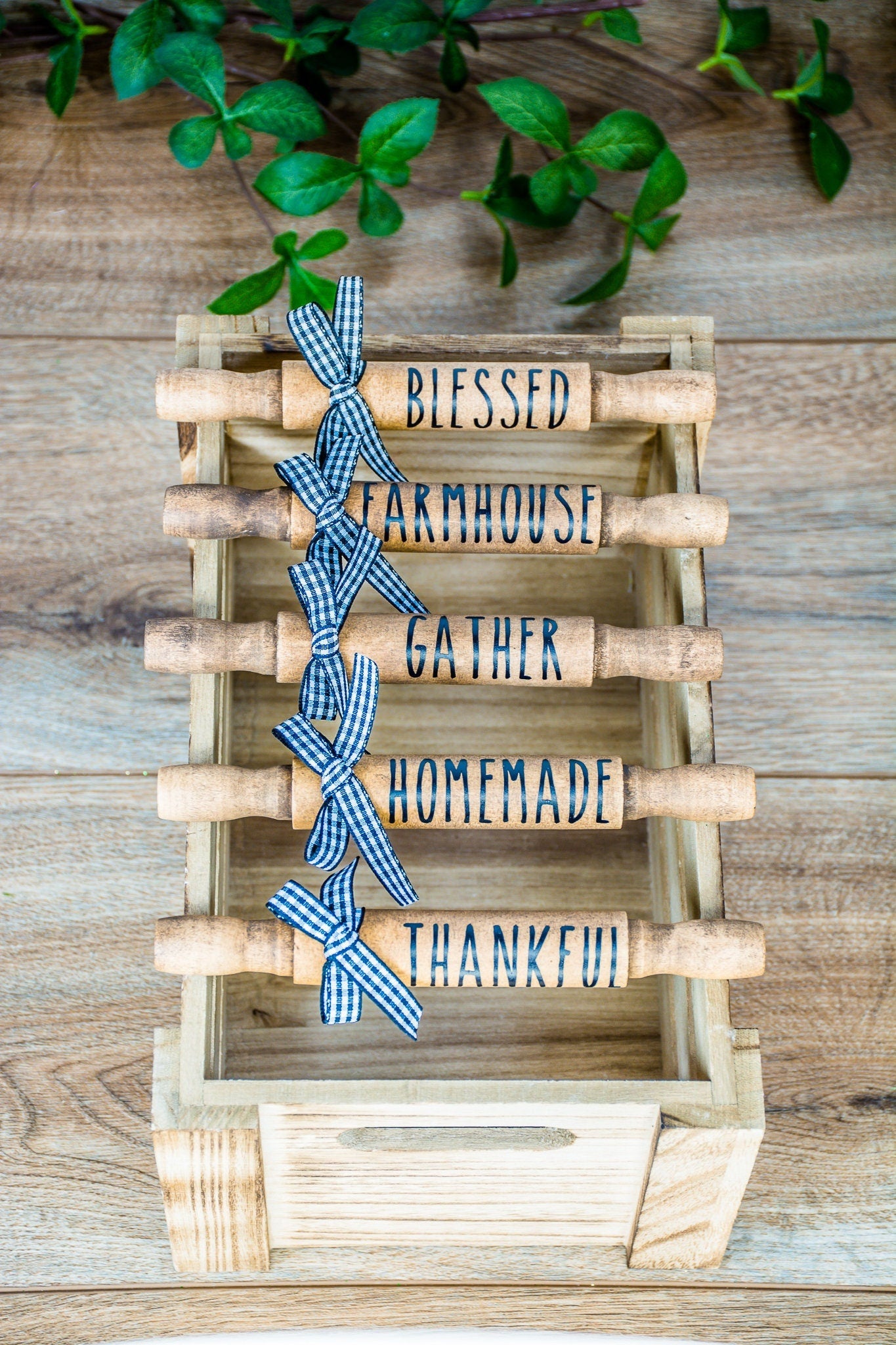 MINI WOOD ROLLINGPIN, Rae Dunn Inspired, Farmhouse Tray Decor, Mini Decor, Tier Tray Decor, Kitchen decor, Home Decor-Housewarming