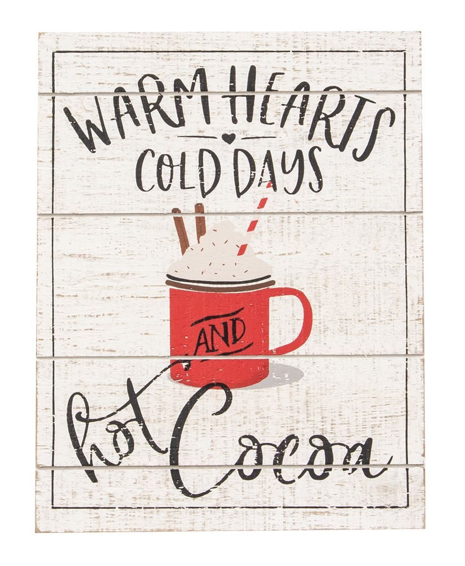 Warm Hearts Hot Cocoa Pallet Easel Sign, Hot Cocoa Bar, Hot Cocoa Sign