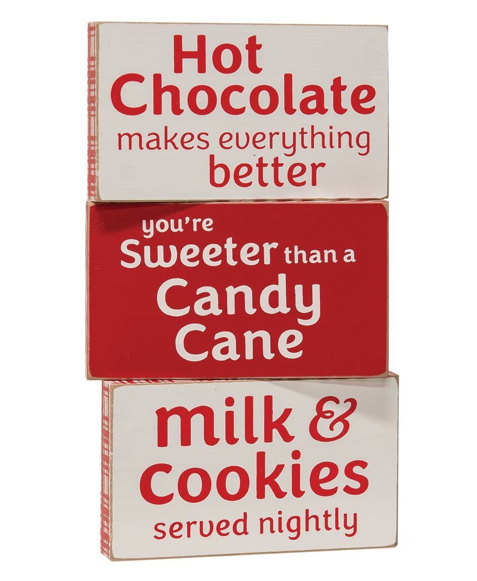 Christmas Hot Cocoa, Hot Chocolate Block, 3 Asstd. Christmas Decor, Hot Cocoa Bar