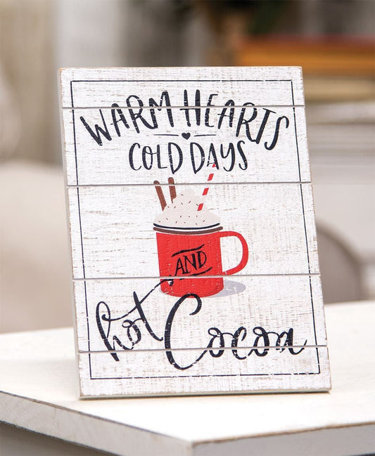 Warm Hearts Hot Cocoa Pallet Easel Sign, Hot Cocoa Bar, Hot Cocoa Sign