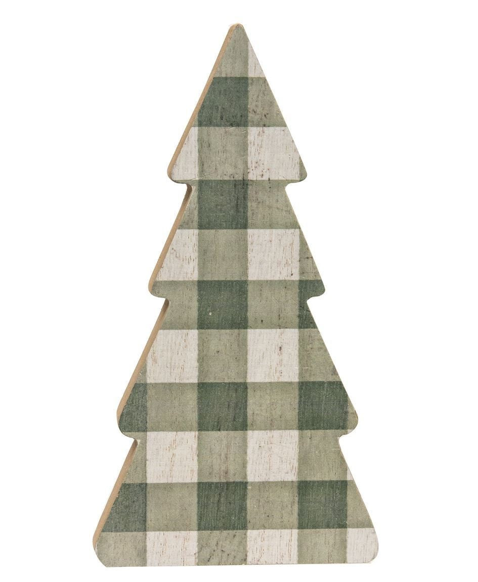 Country Christmas Trees, Country Print Chunky Trees, 3/Set, Tir Tray Decor, Shelf Sitters, Christmas Decor, Teacher Gifts, Wooden Trees