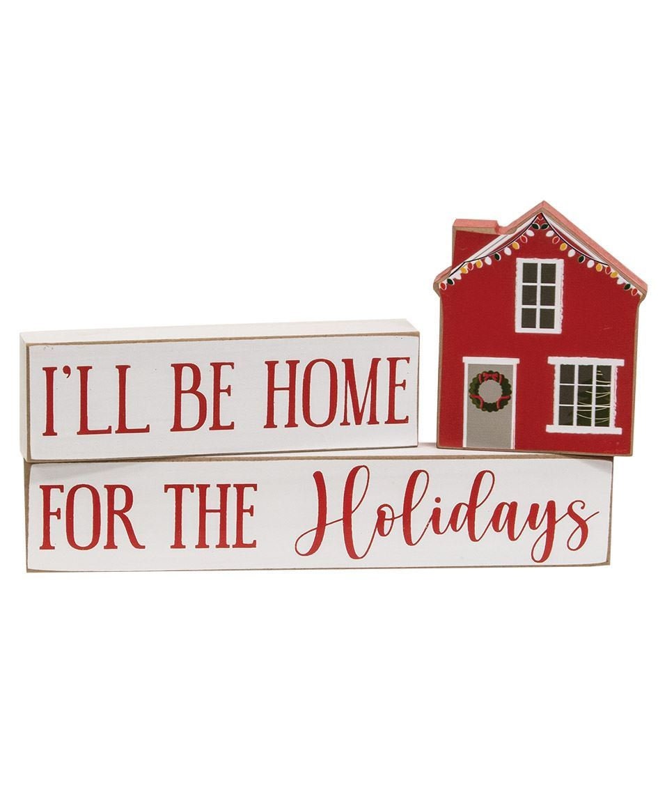 I'll Be Home For the Holidays Stacking Blocks, 3/Set, Mantel Sitters, Shelf Sitters, Christmas Decor, Holiday Decor, Teacher Gifts