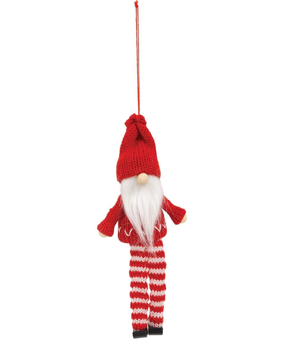 Mini Red Striped Wooden Gnome, Christmas Gnome, Holiday Decor, Gnome
