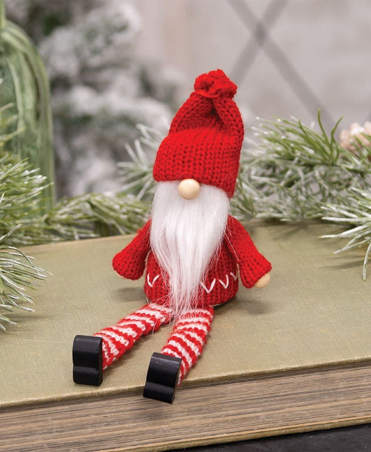 Mini Red Striped Wooden Gnome, Christmas Gnome, Holiday Decor, Gnome