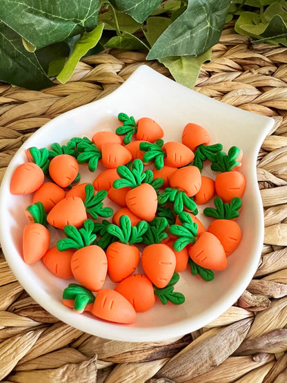 Fake Mini Easter Carrots, Carrot Cabochons