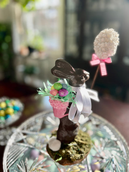11.5" Faux Chocolate Bunny, Large Chocolate Fake Bunny, Fake Bake, Easter Decor, Not Edible