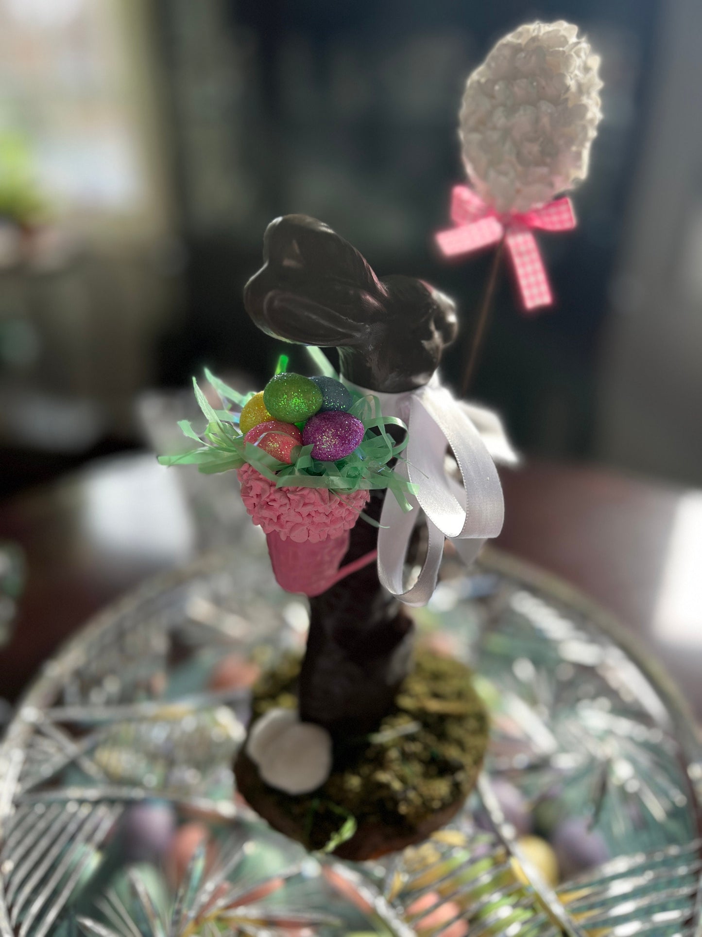 11.5" Faux Chocolate Bunny, Large Chocolate Fake Bunny, Fake Bake, Easter Decor, Not Edible