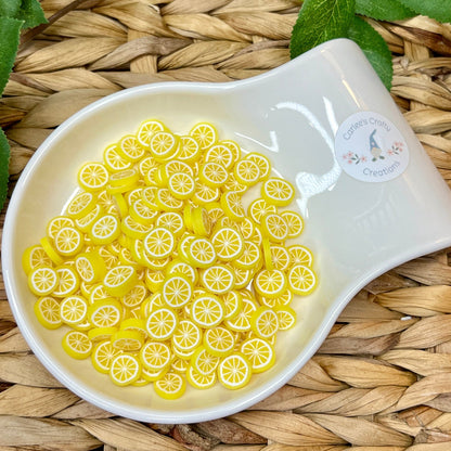 Polymer Clay Lemon Fruit Slices, Lemon Slices,  10MM