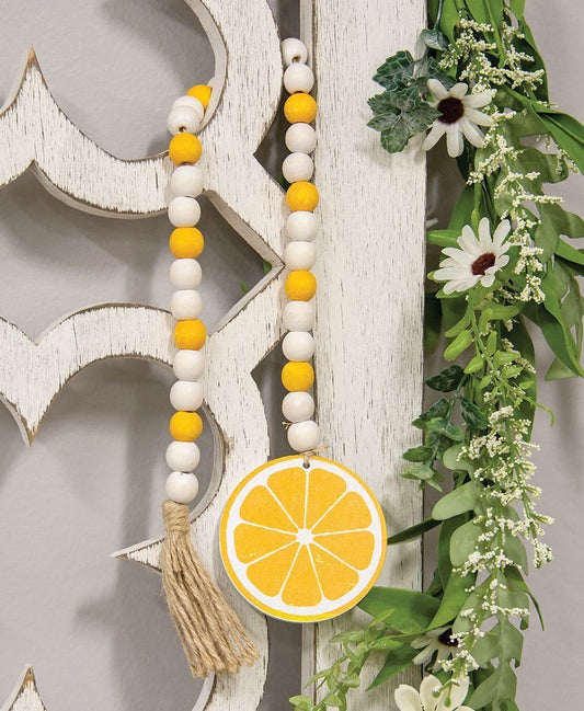 Lemon Slice Wood Bead Garland, Tier Tray Decor, Spring, Summer Tray Decor, Lemon Garland, Lemon Decor, Garland Decor