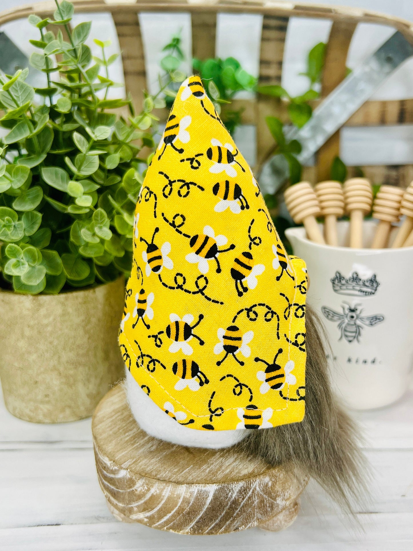 Mini Bee Gnome with rolling pin, Bumble Bee Gnome, Rolling Pin, Honey Bee Gnome, Teacher Gift, Neighbor Gift, Yellow & Black Gnome, Gnomes